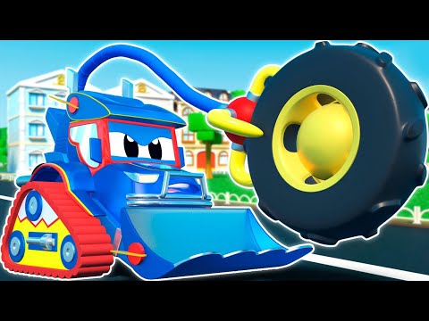 Super Bulldozer Chases Tires 🚜 Truck Videos For Kids | Super Truck