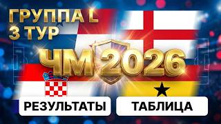 Чемпионат мира 2026 Группа L 3 тур Результаты Турнирная таблица Англия, Хорватия, Гана в плей-офф