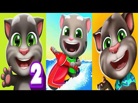 My Talking Tom2 vs My Talking Tom vs Talking Tom Jetski2 |Tom2 gameplay andriod |Tom2 lvl 102 Ep4194