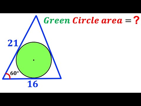 Can you calculate area of the Green Circle? | (Triangle) | #math #maths | #geometry