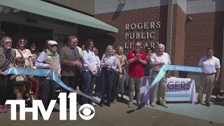 YouTube video thumbnail: Library in Northwest Arkansas Back Open After Tornado Damage