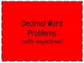 Decimal Word Problems Challenge