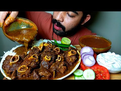 SPICY MUTTON CURRY || RICE WITH CHILLI || RAITA AND MOUNTAIN DEW EATING VIDEO||#HungryPiran