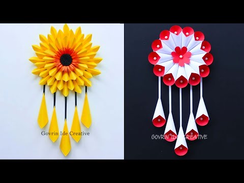 DIY paper Flower Wall Hanging | Ide Kreatif Hiasan Dinding dari Kertas Origami