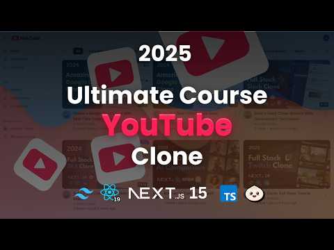 Full Stack YouTube Clone with Next.js 15: React, Tailwind, Drizzle, tRPC (2025)