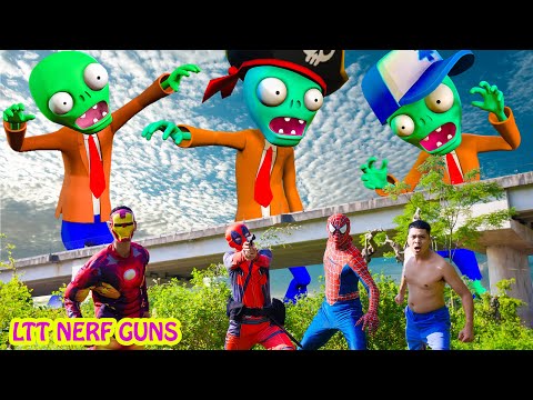 LTT Nerf Guns: Caught zombie in the river #spiderman #nerfwar