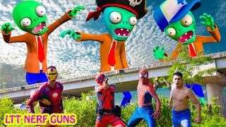 LTT Nerf Guns: Caught zombie in the river #spiderman #nerfwar