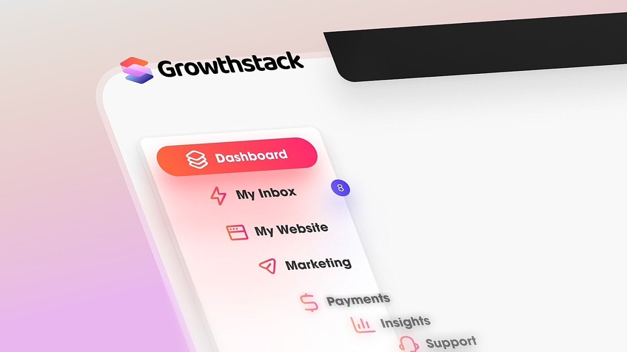 Growthstack dashboard interface with navigation options.