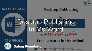 Desktop Publishing In Ms Word