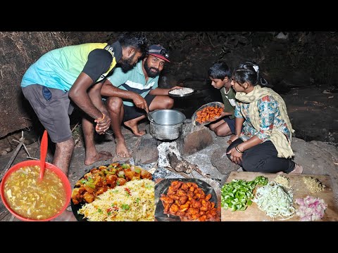 व्हाळात बनवला चायनिज , एकाच वेळी तीन रेसिपी | chicken chinese party @TejaGurav