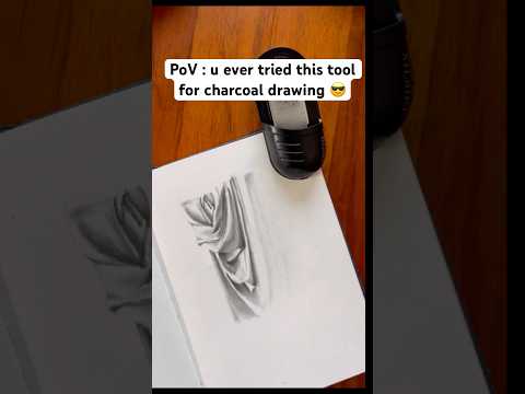 Realistic drawing technique #easy #beautiful #art #charcoal #beginners #trend #shorts #viral #thread
