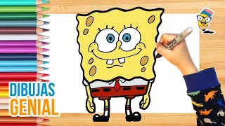 Cómo dibujar a BOB ESPONJA 🍔 🟢🔴🟠🔵🟡✍️ | dibujos para niños