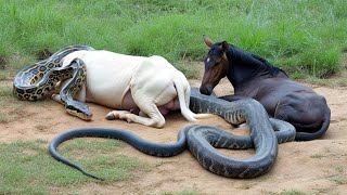 Unexpected Peace: Giant Snake Found Resting Beside Farm Animals