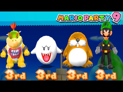 Mario Party 9 Step It Up - Bowser Jr vs King Boo vs Luigi #MarioGame Master Difficulty