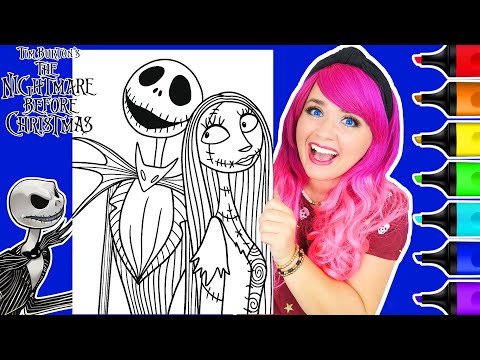 Coloring Jack Skellington & Sally The Nightmare Before Christmas Coloring Page | Ohuhu Art Markers