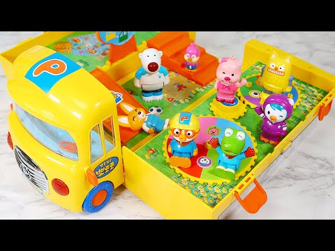 [Toy ASMR] Pororo School Bus Car Transporter Satisfying with Unboxing & Review Toys | ASMR Videos