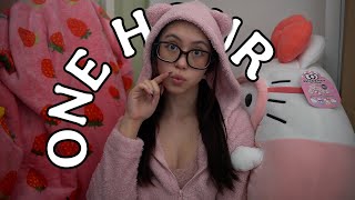 1 HOUR ASMR: Upclose Unintelligible Whispers and Mouth Sounds (Looped)