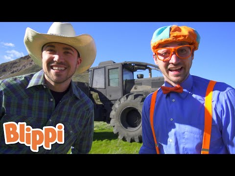 Blippi visits a Ranch!! | Cars, Trucks & Vehicles Cartoon | Moonbug Kids