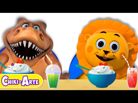 Un Dinosaurio y un Leoncito Se Preparan en la Mañana | Chiki-Arte Aprende a Dibujar