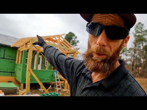 I HAVE TO Figure It Out! Mudroom Cabin Homestead Build| Rafter Work Rain Delays & Christmas Crafts