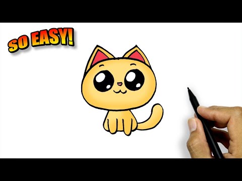 How To Draw A Cat Face | Cute Cat Drawing