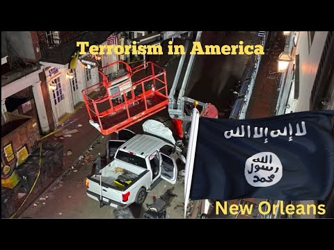 Islamic terrorist attack New Orleans Islamic State Flag on Pickup truck & Las Vegas Tesla explodes