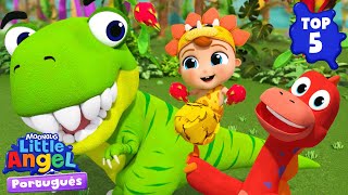 Top 5 episódios de Dinossauro! 🦖 Little Angel Brasil | Músicas Infantis em Português