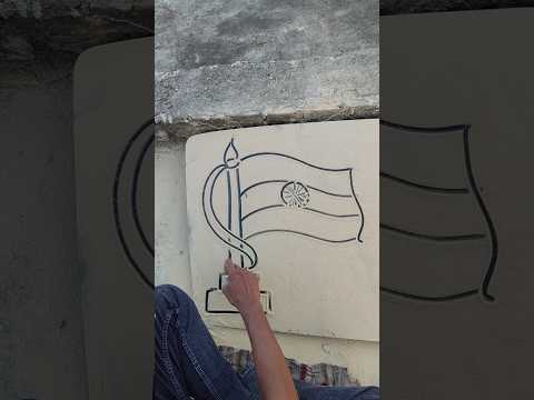 Draw a interesting 🤔 Indian flag 🇮🇳 On Dust #trending #shorts #indian #flagdrawing