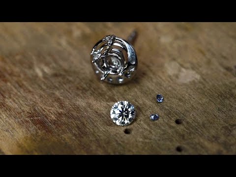 Making a crescent diamond earring #blingblingjewelry #handmade