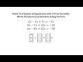 Parameterizing Solution Sets Using Vectors