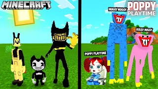 POPPY PLAYTIME V1 vs BENDY V3! (Huggy Wuggy BATDR Addon)