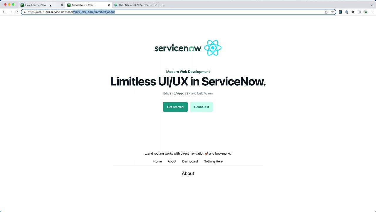 How to create React app in ServiceNow - Flare preview