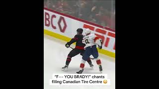 Ottawa fans letting Brady Tkachuk hear it.