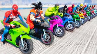 GTA V Spider-Man 2 vs Superheroes Join in The Epic New Stunt Racing