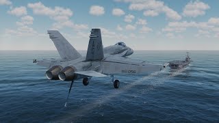 DCS Supercarrier F/A-18 Hornet landing LSO view