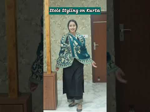 Stole🧣Styling on Kurta ✨ #trendingshorts #shorts #scarfstyling #stylinginspo #youtubeshorts