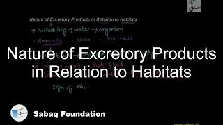 Nature of Excretory Products in Relation to Habitats