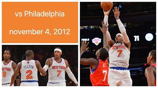 Carmelo Anthony 27 pts vs Philadelphia 76ers Highlights (november 4, 2012)