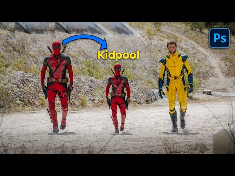 Turn Deadpool into Kidpool Photoshop tutorial