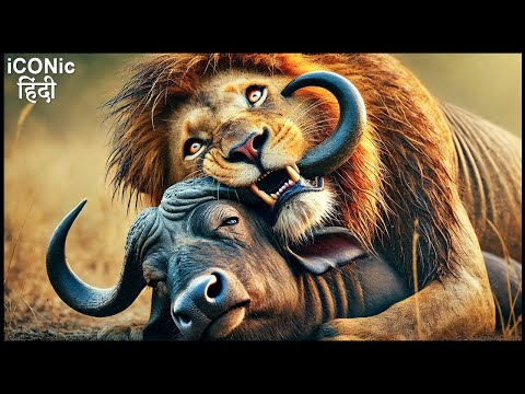 बफैलो बच्चे के लिए आज शेर के मुंह पर | Angry Mother Buffalo Takes Revenge from Lion After Death Calf