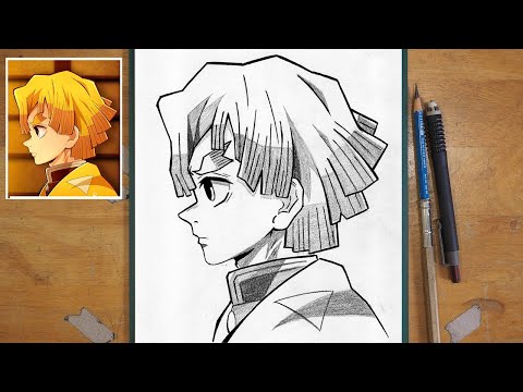 Easy Zenitsu Drawing for Beginners - Step-by-Step Demon Slayer Tutorial
