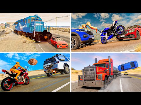 Dangerous driving and car, motorbike and train accidents⚡️ 😱 [BeamNG.Drive] - WOW cars and vehicles