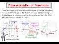 Understanding Characteristics of Functions