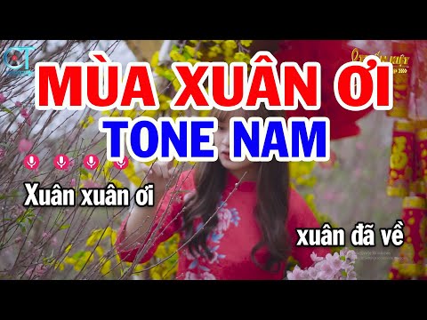 Karaoke Mùa Xuân Ơi Tone Nam Cm | Nhạc Sống Mới | Karaoke Tuấn Kiệt