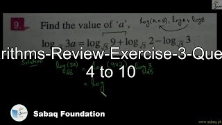 Logarithms-Review-Exercise-3-Question 4 to 10
