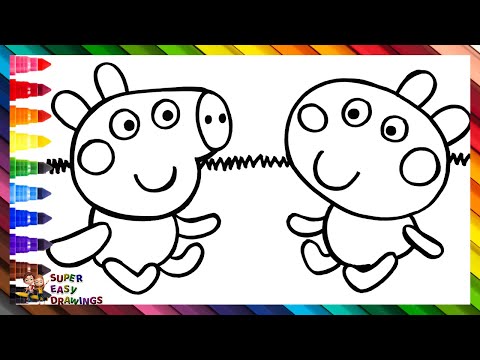 Draw and Color Baby Peppa Pig and Baby Suzy Sheep 🐷🍼🐑 Drawings for Kids