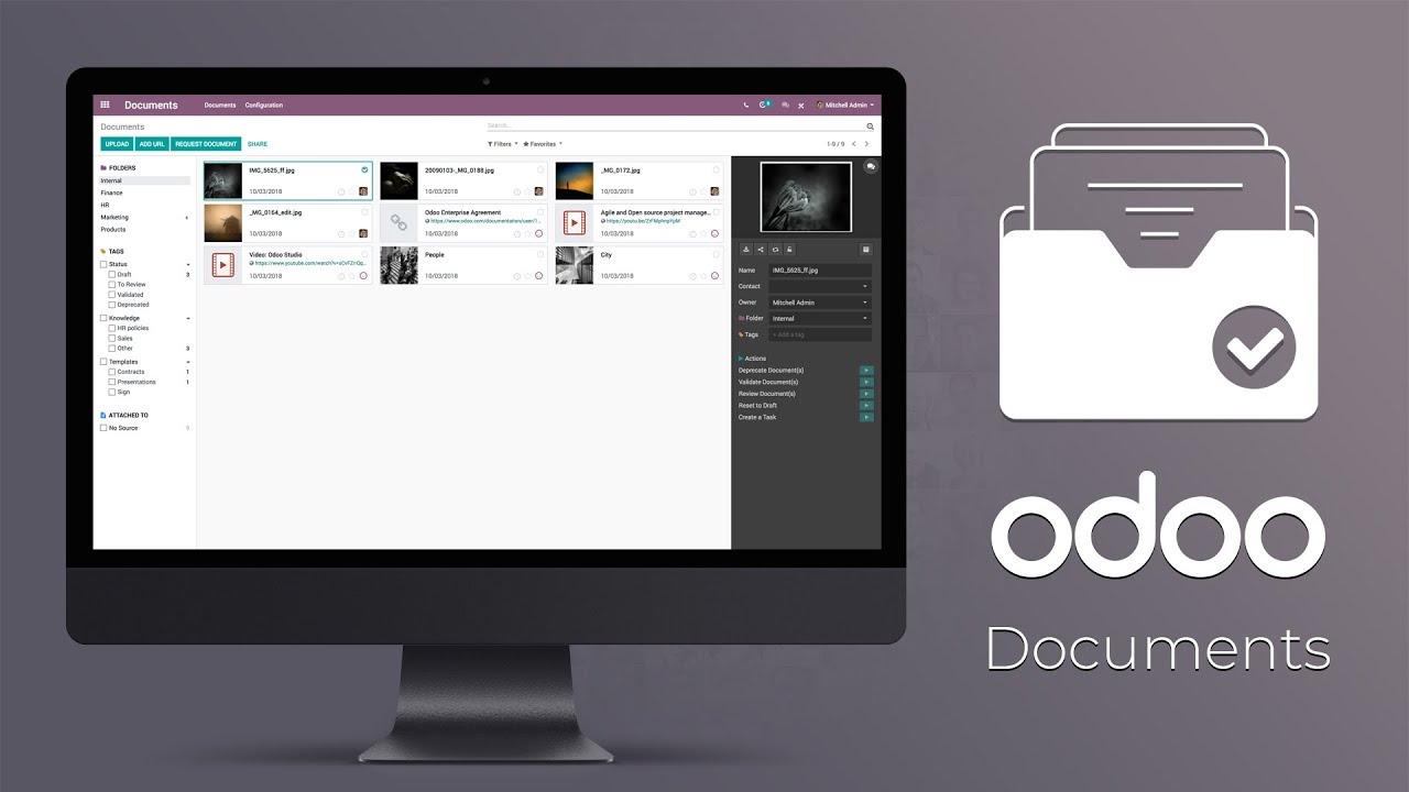 Odoo Documents: Document Management System | 10/4/2018

Discover the new application of Odoo 12, Odoo Documents! Manage all your documents in a few clicks. With Odoo Documents ...