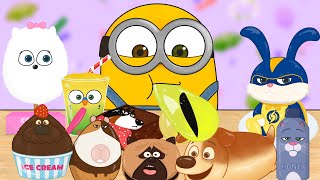 [ASMR] 미니언즈 마이펫의 이중생활 애니먹방(Minions BOB The Secret Life of Pets Animation Mukbang)