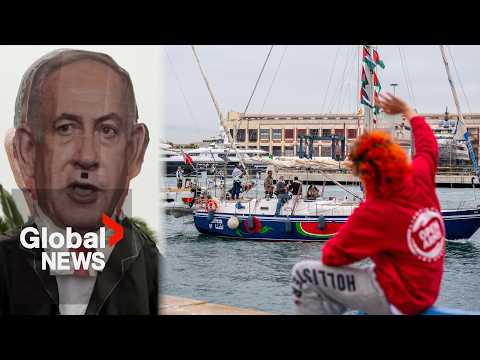 YouTube video thumbnail: "Trump, Netanyahu Need to Fear People": Gaza-Bound Flotilla Aims to Break Siege With Record Fleet