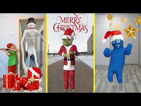 Siren Head Frosty, Angry Grinch, Evil Granny and other monsters | Christmas compilation shorts